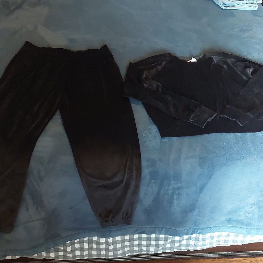 Victoria's Secret Black Velour Outfit